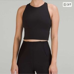 NWT Lululemon Logo Elastic Everlux Shelf Tank Espresso/Bone 6